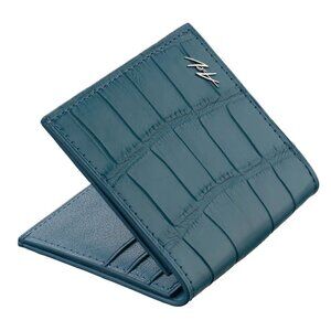 Luxury Alligator Leather Wallet – Handmade Slim Minimalist Seaside Blue Wallet